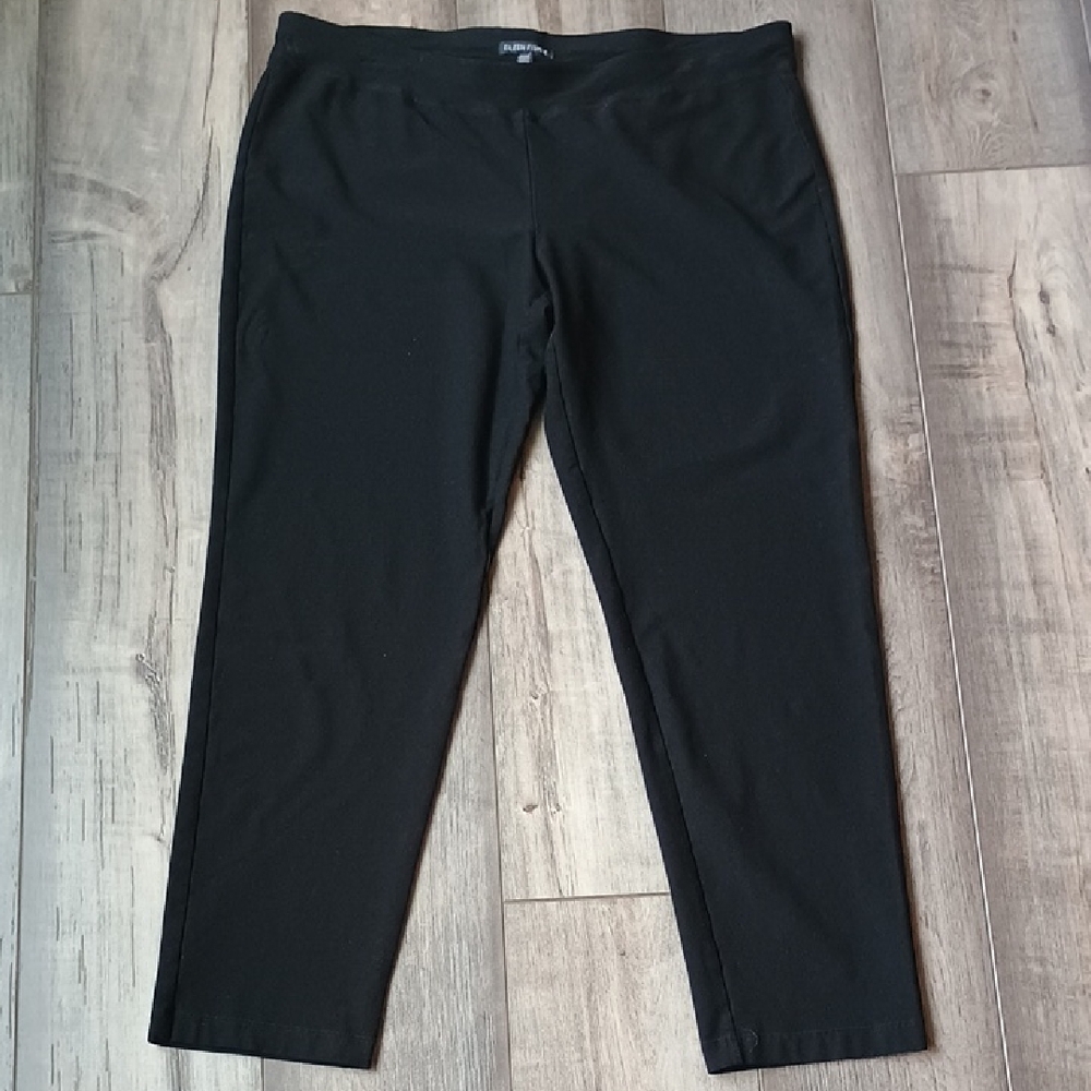 Eileen Fisher Cropped Ponte Pull-On Pants in Black
